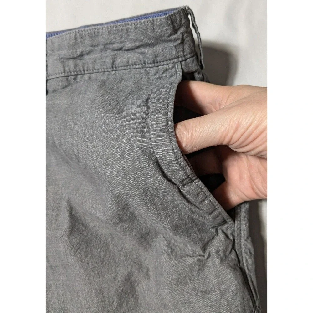 BANANA REPUBLIC AIDEN CHAMBRAY Men 38 Gray Heather Cotton 10